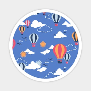 Hot Air Balloon in Blue Sky Pattern II Magnet